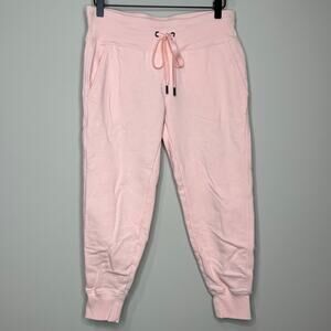 DKNY Sport Pink Cropped Joggers Sweatpants Size S Drawstring EUC